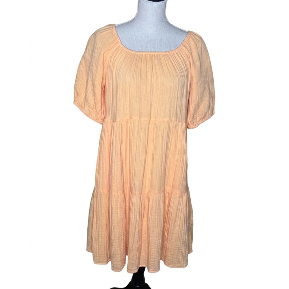 OLD NAVY OFF SHOULDER COTTON GAUZE CASUAL COASTAL VACATION RESORT SUMMER DRESS